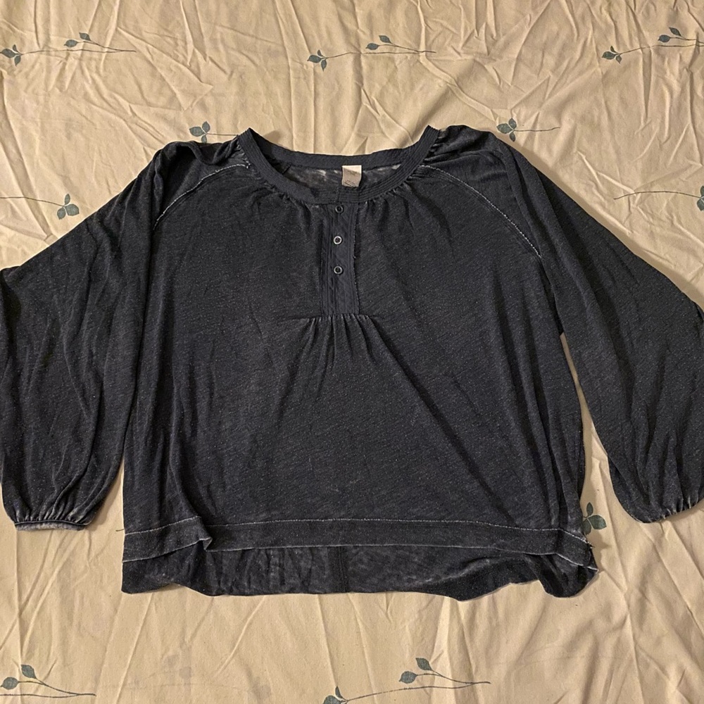 Comfy Gray Button Top